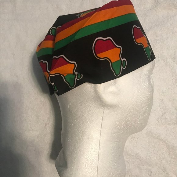 Set of 2 Kufi hats (Kente Print #1, and Pan African)  Kufi Hats - Picture 3 of 6